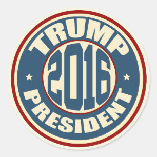 Sticker Rond Président 2016 de Donald Trump