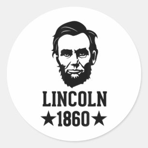 Sticker Rond Président Abraham Lincoln 1860 - Abe - Amérique Si