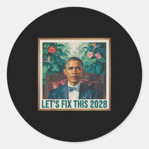 Sticker Rond Président Barack Obama 2028 Rtrait Patriotique Dém