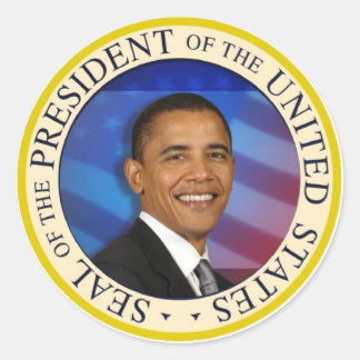 Sticker Rond Président Obama Objets de collection Petit Autocol