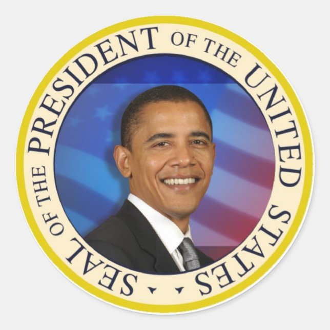 Sticker Rond Président Obama Objets de collection Petit Autocol (Devant)