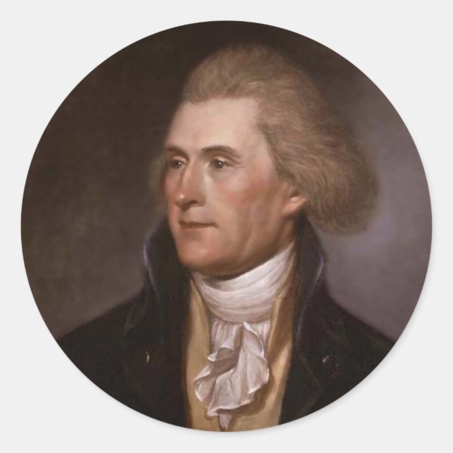 Sticker Rond Président Thomas Jefferson (Devant)