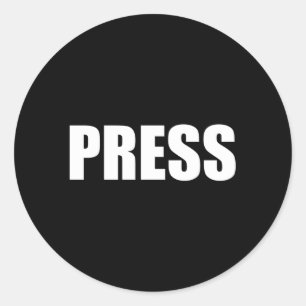 Sticker Rond Presse Pour Journalistes Reporters News Médias