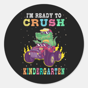 Sticker Rond Prêt à écraser la maternelle