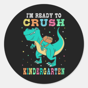 Sticker Rond Prêt à écraser la maternelle