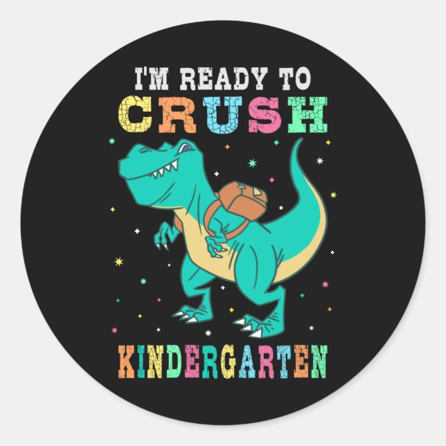 Sticker Rond Prêt à écraser la maternelle (Devant)