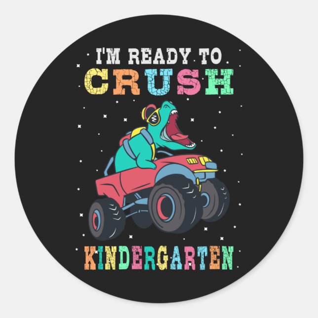 Sticker Rond Prêt à écraser la maternelle (Devant)