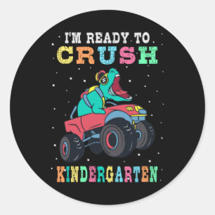 Sticker Rond Prêt à écraser la maternelle