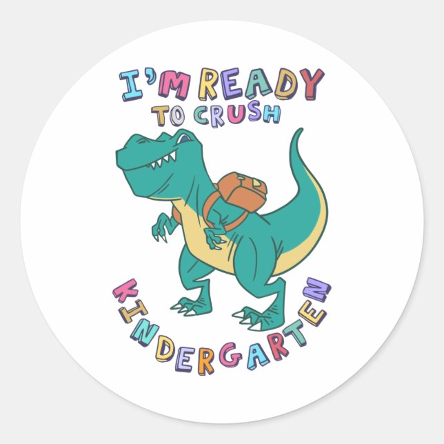 Sticker Rond Prêt à écraser la maternelle (Devant)