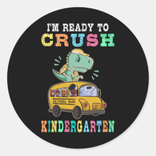Sticker Rond Prêt à écraser la maternelle