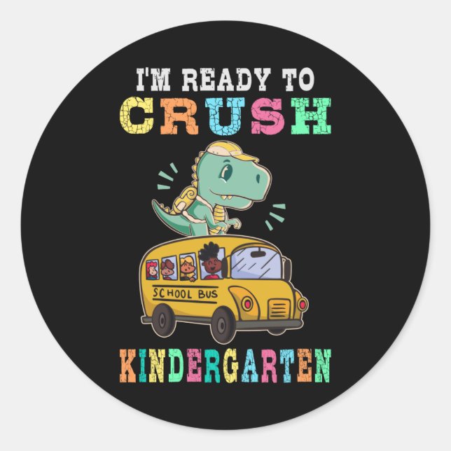 Sticker Rond Prêt à écraser la maternelle (Devant)