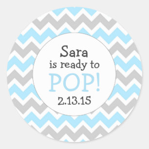 Sticker Rond Prêt à faire pivoter Baby shower Favor / chevron b