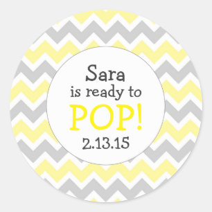 Sticker Rond Prêt à faire pivoter Baby shower Favor / chevron j