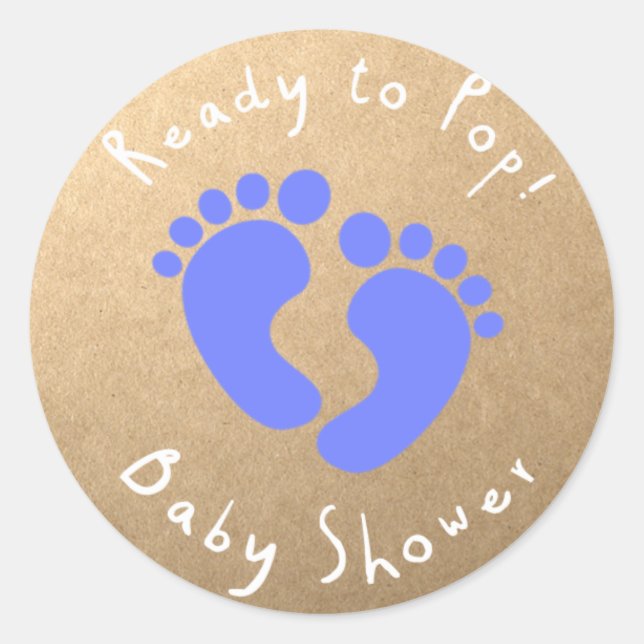 Sticker Rond Prêt à la pop - Baby shower (Devant)