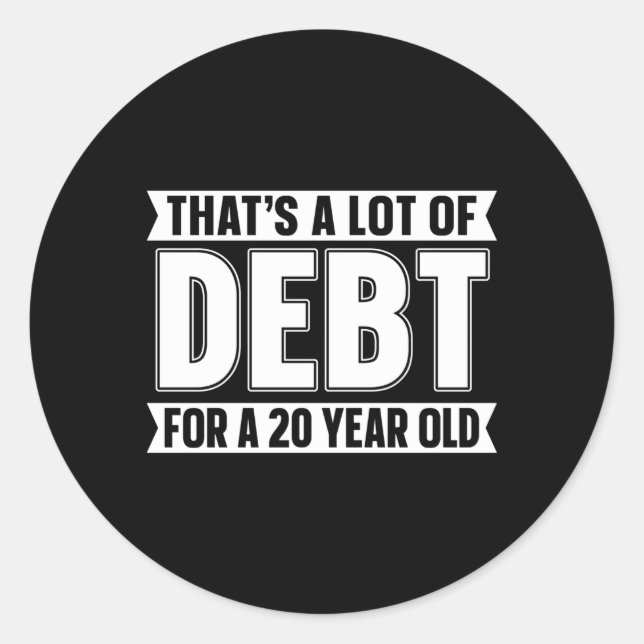 Sticker Rond Prêt étudiant dette d'éducation gratuite (Devant)