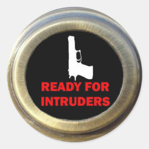 Sticker Rond Prêt pour la sécurité du pistolet d'intrusion