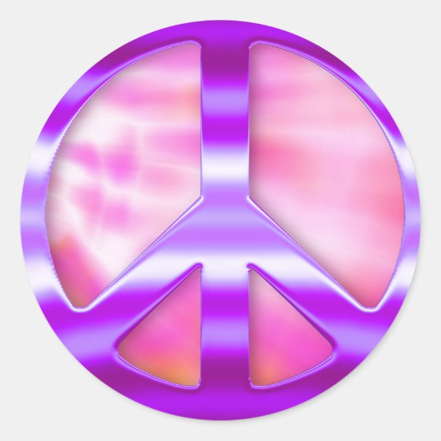 Sticker Rond Pretty Purple Peace (Devant)