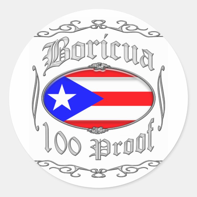 Sticker Rond Preuve Boricua 1002 (Devant)