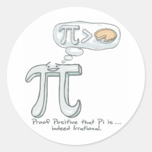 Sticker Rond Preuve que Pi est irrationnel