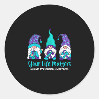 Sticker Rond Prevention awareness gnome your life gnomes