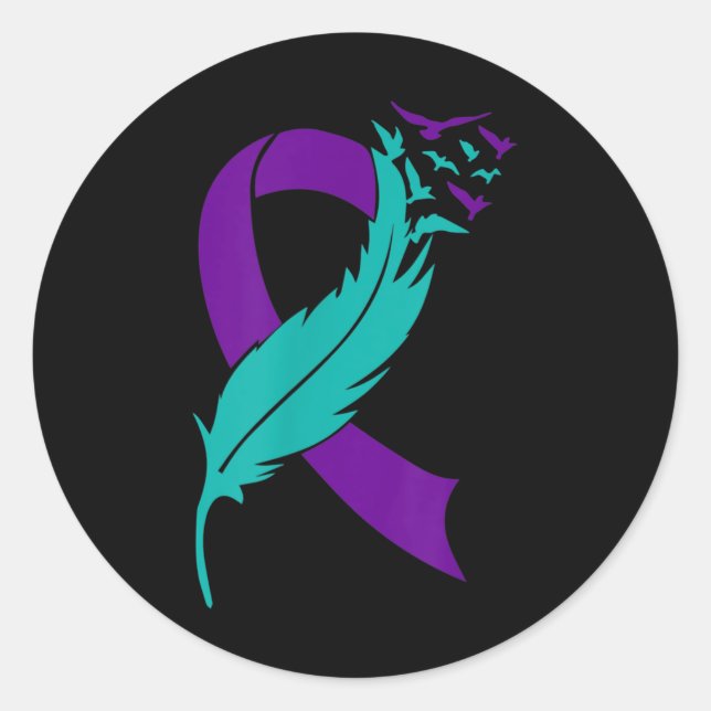 Sticker Rond Prévention de la sensibilisation au suicide Ruban  (Devant)