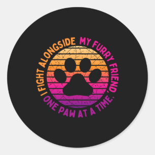 Sticker Rond Prévention du cancer du chien Lutter contre la bat
