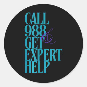 Sticker Rond Prévention du suicide 988