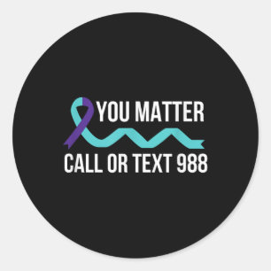 Sticker Rond Prévention du suicide 988 Chemise téléphonique - Y