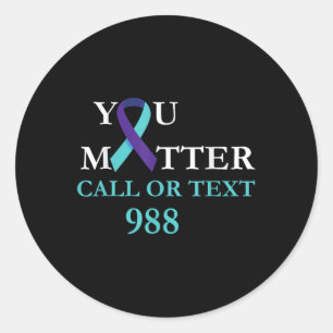 Sticker Rond Prévention du suicide 988 Chemise téléphonique - Y