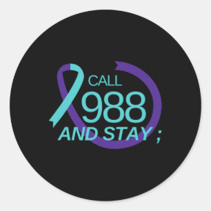 Sticker Rond Prévention du suicide 988 Prévention du suicide De
