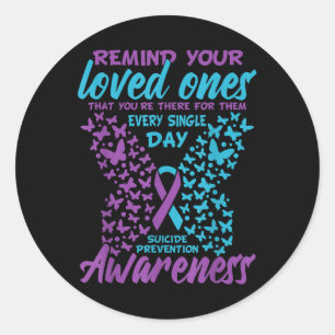 Sticker Rond Prévention du suicide &amp; sensibilisation Suicid