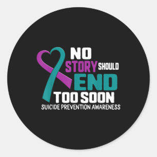 Sticker Rond Prévention du suicide Aucune Histoire Ne Devrait M