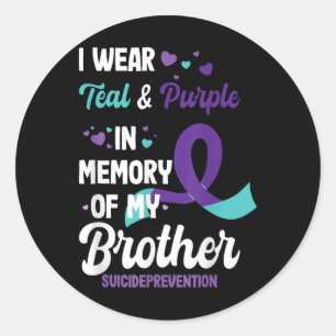 Sticker Rond Prévention du suicide en mémoire d'un frère 