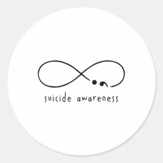 Sticker Rond Prévention du suicide Semicolon Santé mentale