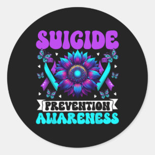 Sticker Rond Prévention du suicide Sensibilisation Ruban Santé 