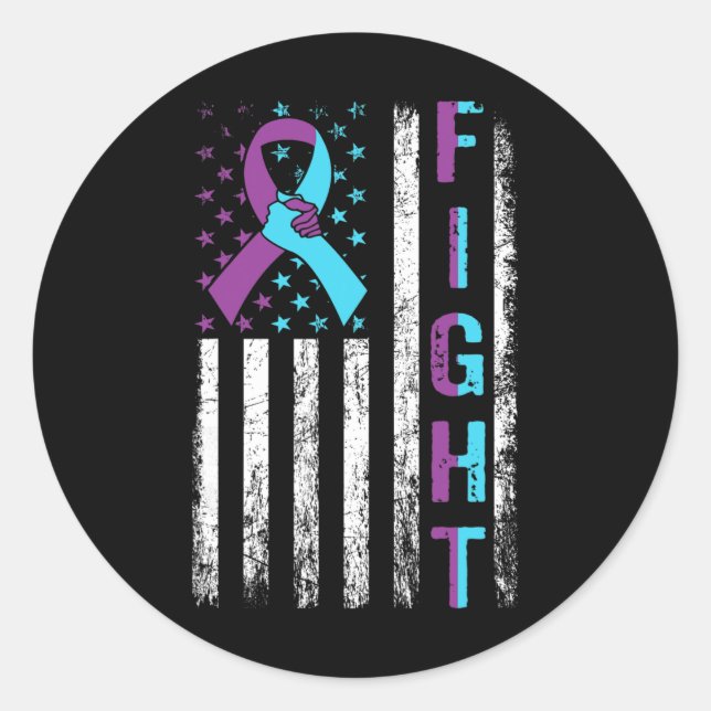 Sticker Rond Prévention du suicide Sensibilisation Usa Drapeau  (Devant)