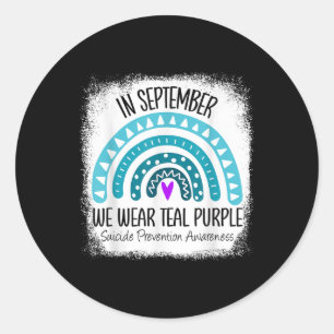 Sticker Rond Prévention Turquoise Et Violette Du Suicide Au Rub