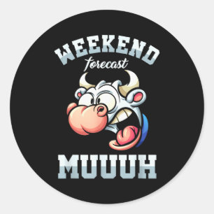 Sticker Rond Prévisions de week-end vendredi Vacances Semaine d