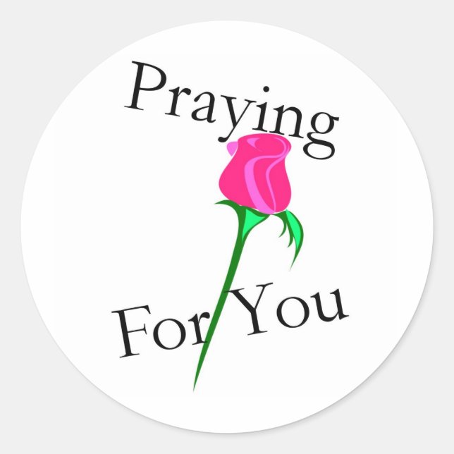 Sticker Rond Priant pour vous l'autocollant (Devant)