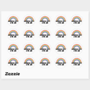 Sticker Rond Pride LGBT Sounds Gay I'm In Gay Rainbow