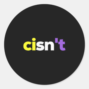 Sticker Rond Pride Lgbtq Non-binaire Cisnt, Enby Présentent _ N