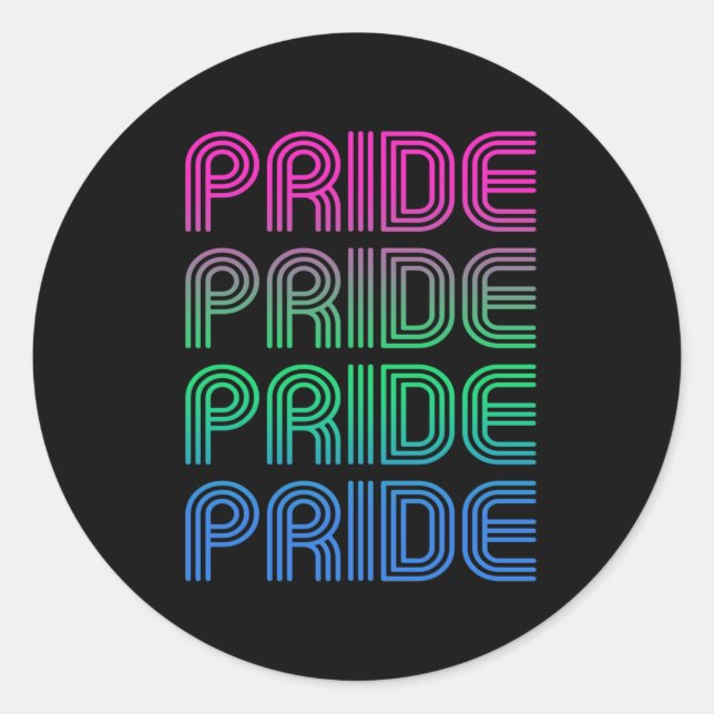 Sticker Rond Pride rétro polysexuelle (Devant)