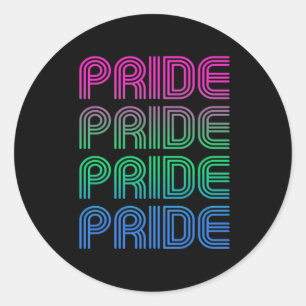 Sticker Rond Pride rétro polysexuelle