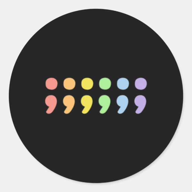 Sticker Rond Pride Santé Mentale Semicolon Lgbtqia+ Lgbt Pastel (Devant)