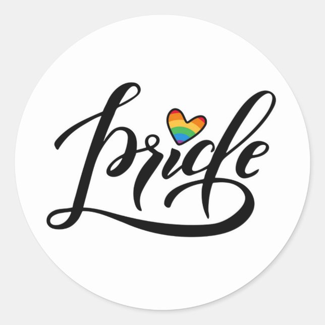 Sticker Rond Pride Script Heart (Devant)