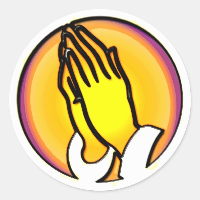 STICKER ROND PRIER LES MAINS (Devant)