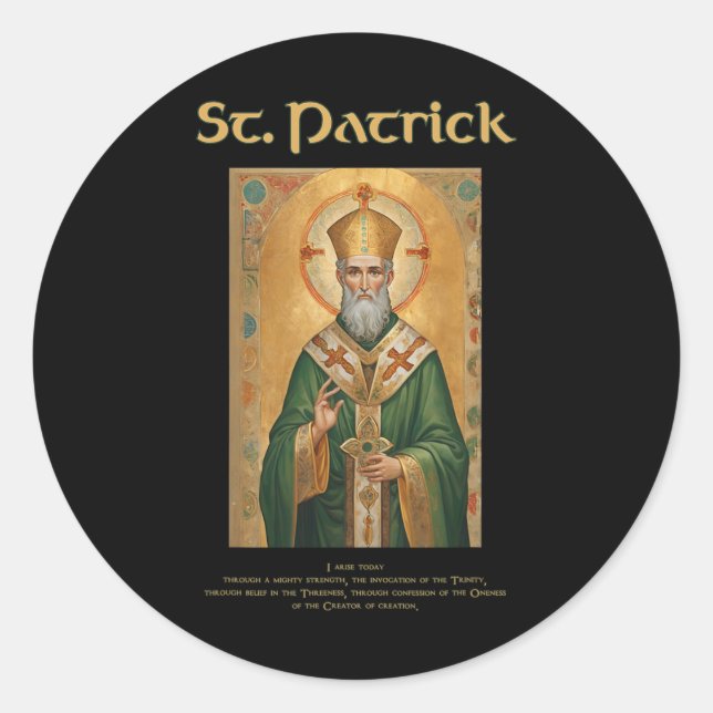 Sticker Rond Prière catholique St Patrick (Devant)