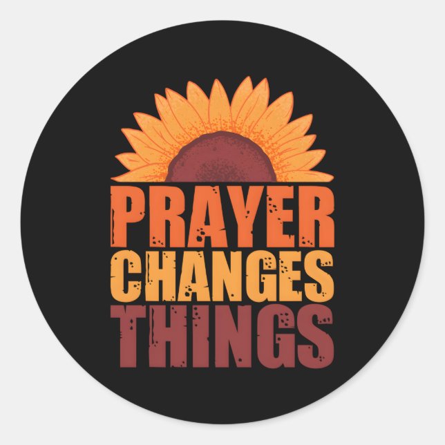 Sticker Rond Prière Changements de choses Prière Intercessaire  (Devant)