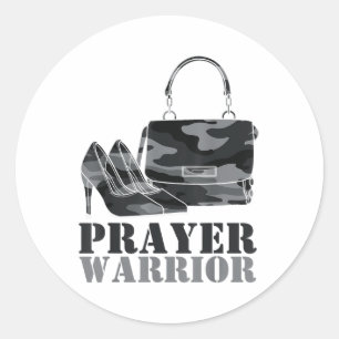 Sticker Rond Prière Guerrier Camo Dieu Jésus Camouflage chrétie