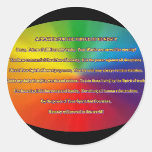 Sticker Rond Prière honnêteté